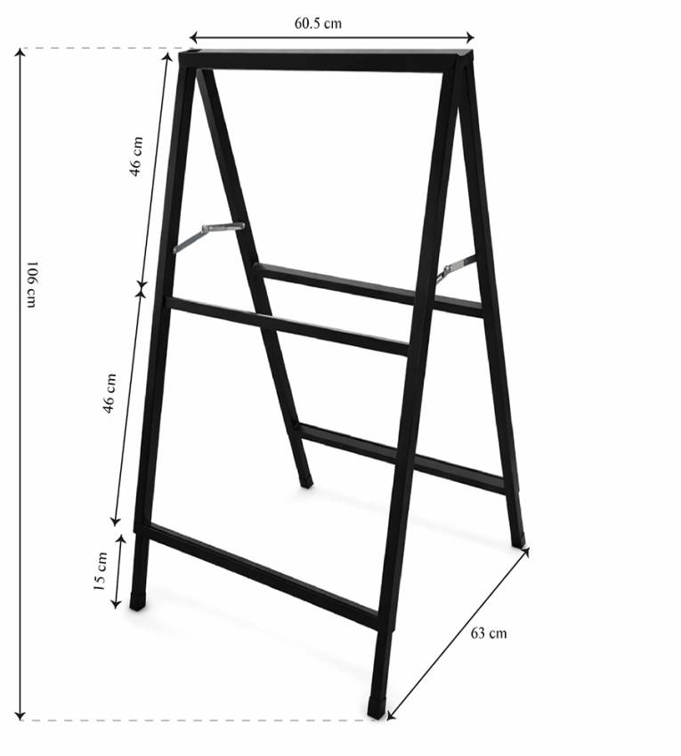 Stop trottoir 106*61cm, publicitaire extérieur en structure métallique